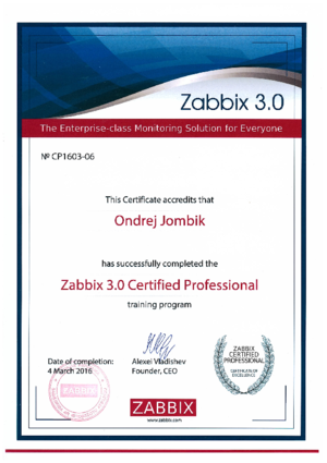 Zabbix 3.0: CertifikovanĂ˝ profesionĂĄl